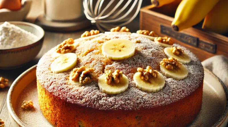 Homemade Banana Cake Recipe 🍌